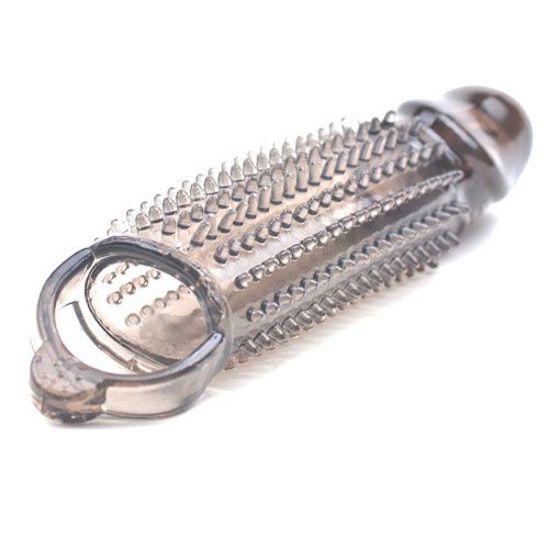 Stretchy Black Penis Sleeve With Pleasure Ridges - Image 2