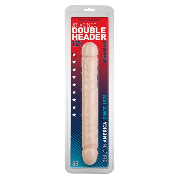 Jr Veined Double Header 12 Inch Bender Dong Flesh Pink - Image 3