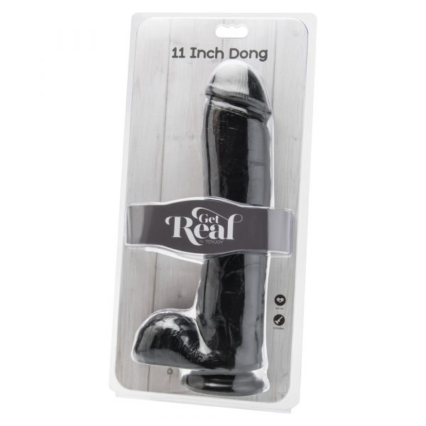ToyJoy Get Real 11 Inch Dong With Balls Black - Image 2