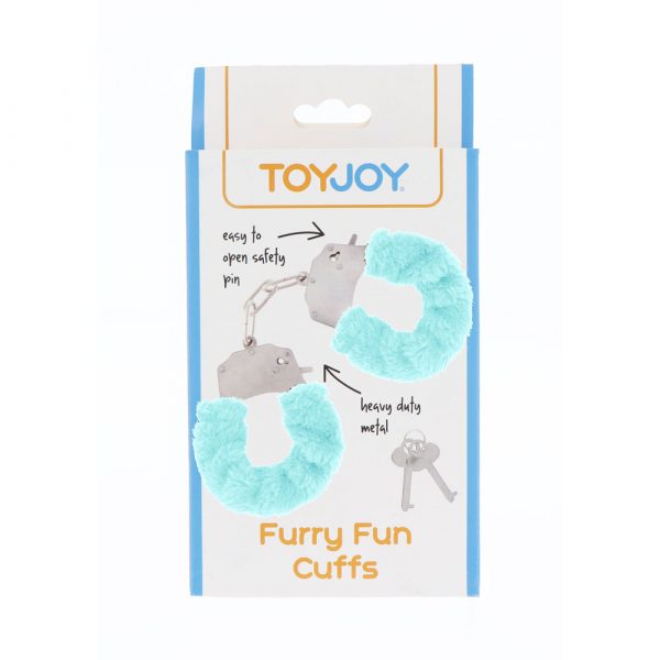 ToyJoy Furry Fun Wrist Cuffs Aqua - Image 2