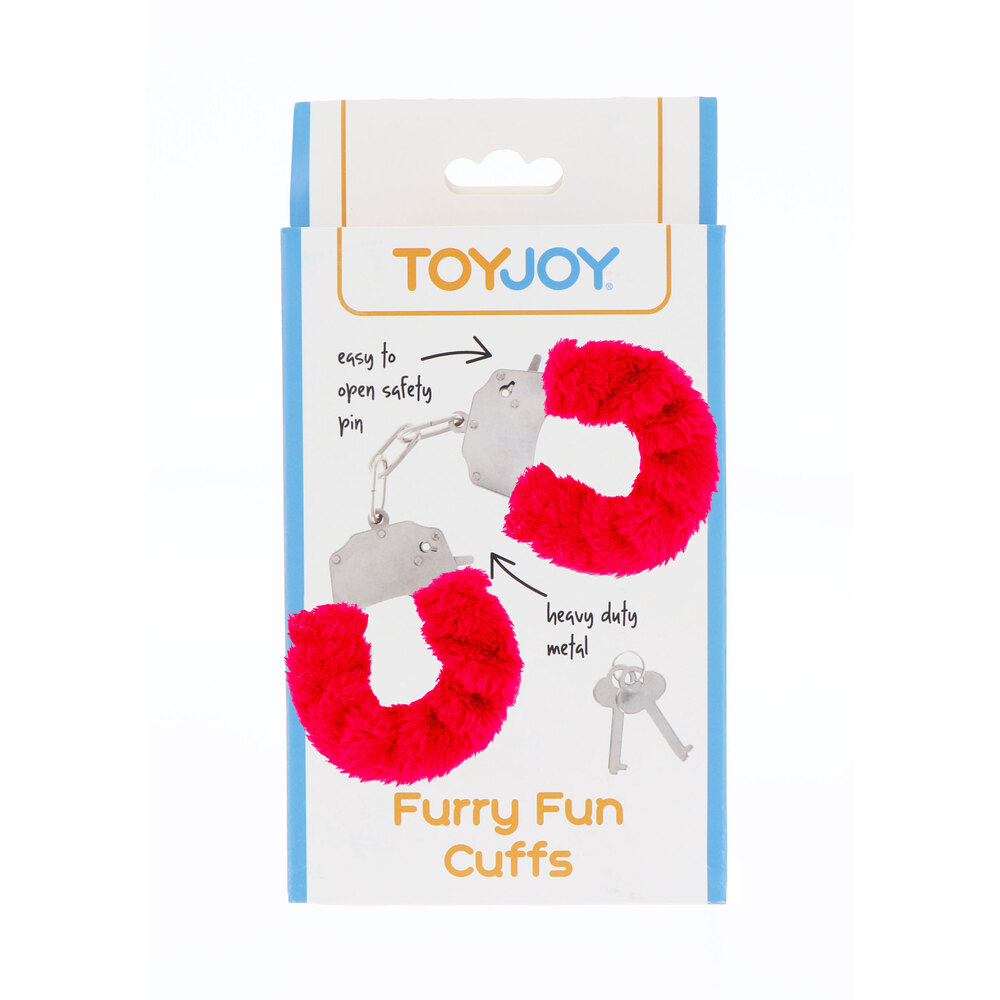 ToyJoy Furry Fun Wrist Cuffs Red - Image 2