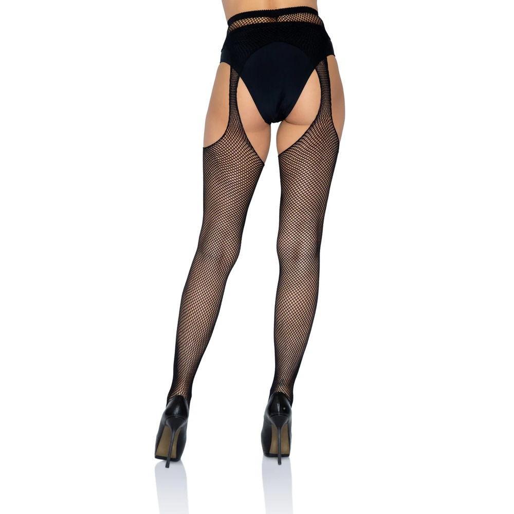 Leg Avenue Fishnet Suspender Pantyhose Black UK 6 to 12 - Image 2