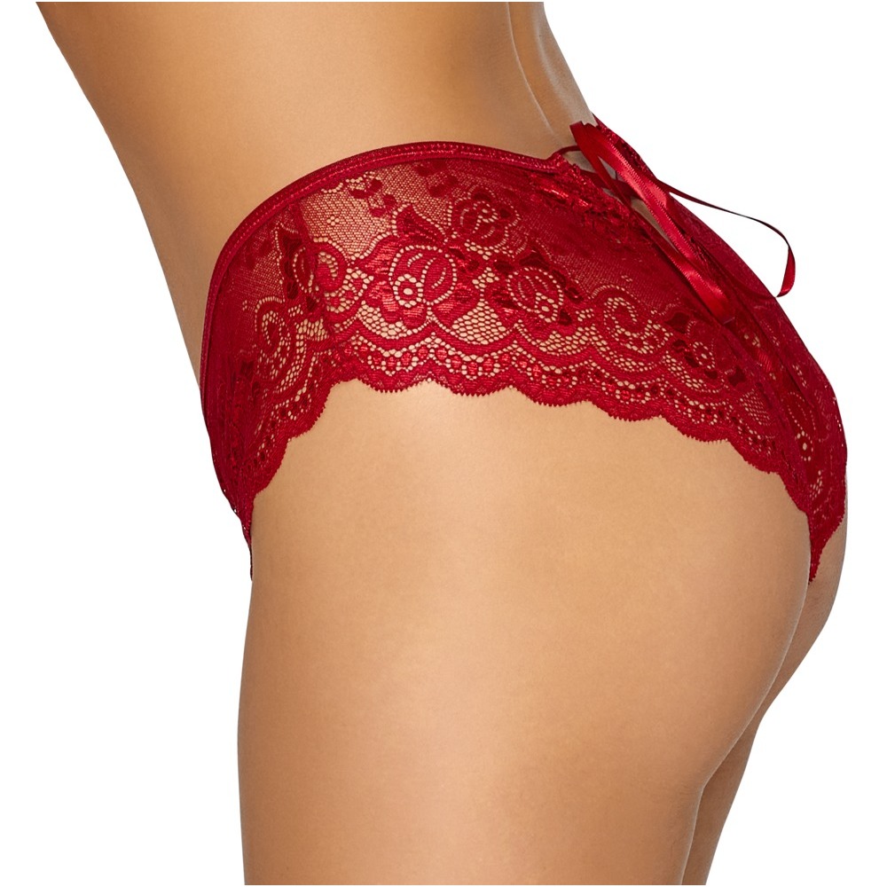 Cottelli Crotchless Panty Red - Image 2