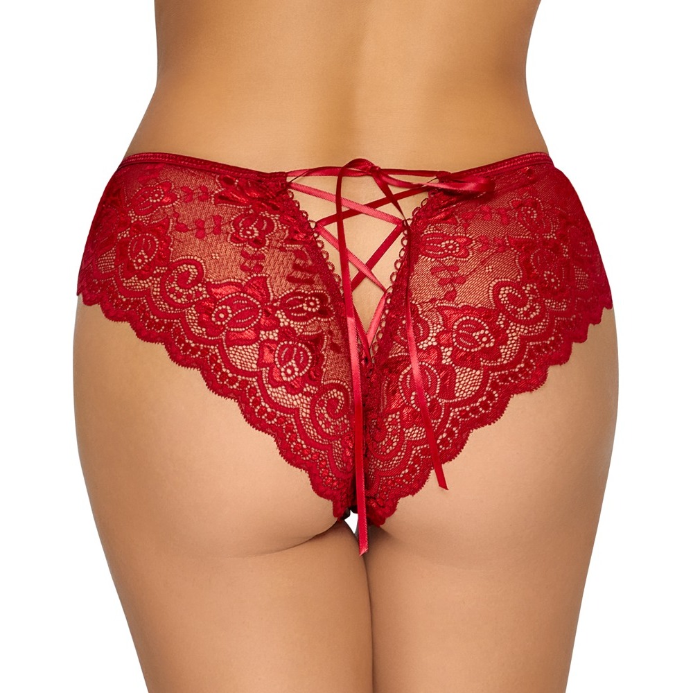 Cottelli Crotchless Panty Red - Image 3