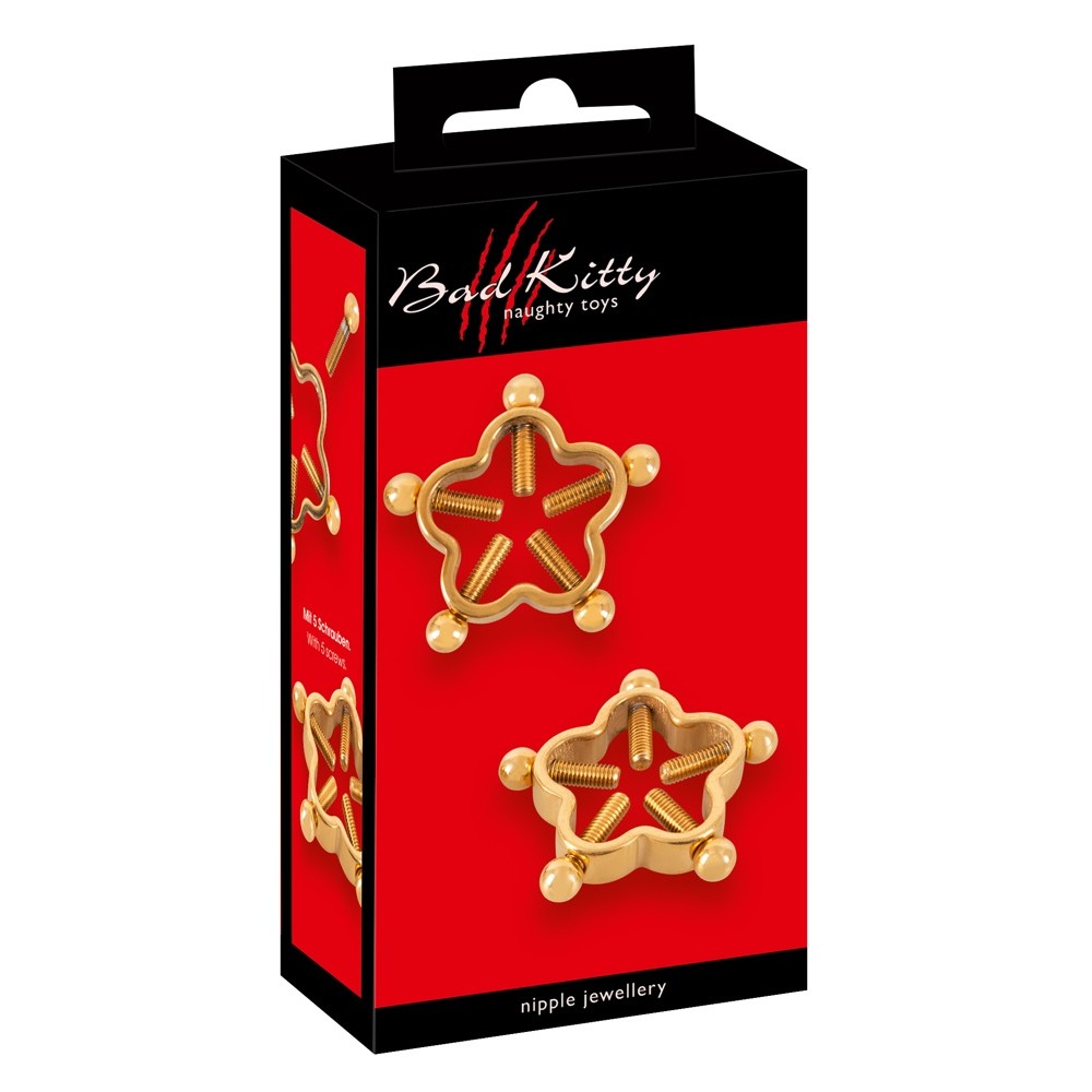 Bad Kitty Golden Flower Nipple Jewellery - Image 4