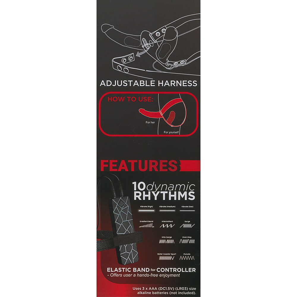 Double Thruster Vibrating Double Ended Dildo With Harness - Image 3