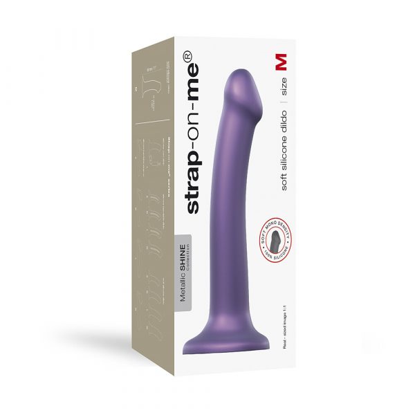 Strap On Me Mono Density Metalic Shine Dildo Medium Purple - Image 3