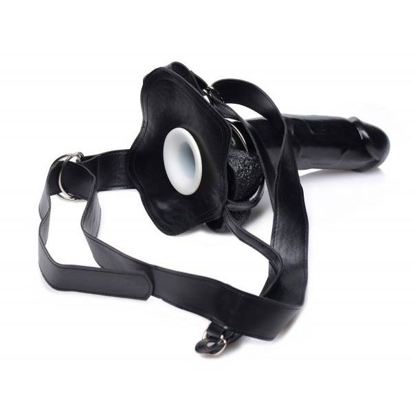 Master Series Infiltrator 2 Hollow Strap On Black 9 Inch Dildo - Image 2