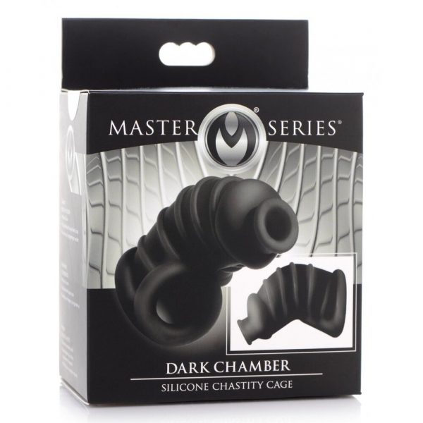 Master Series Dark Chamber Silicone Chastitys Cage - Image 4