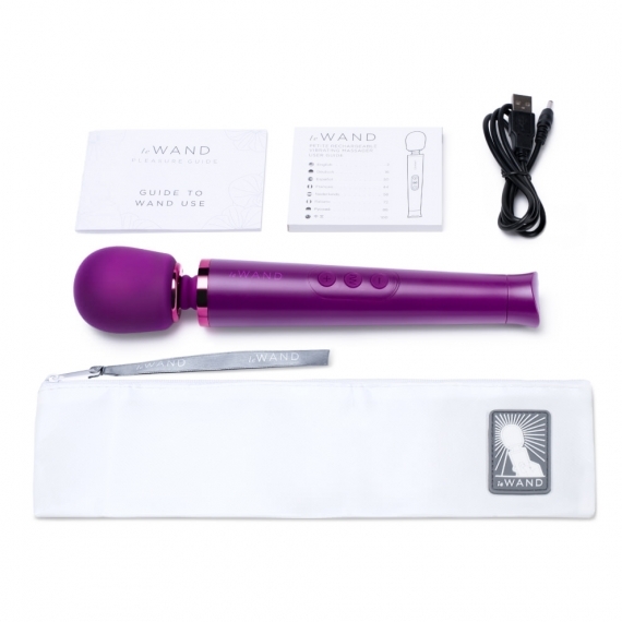 Le Wand Petite Rechargeable Vibrating Massager Dark Cherry - Image 3