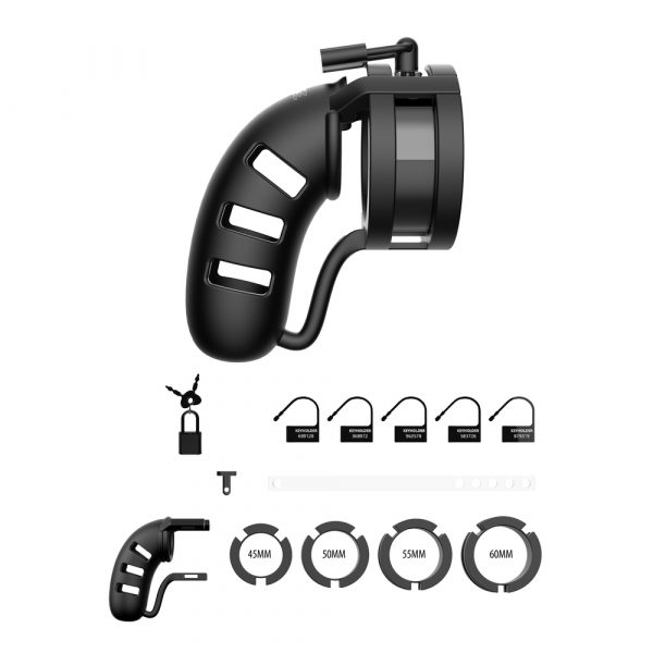Man Cage 19 Male 4.5 Inch Chastity Cage With Ball Splitter - Image 3