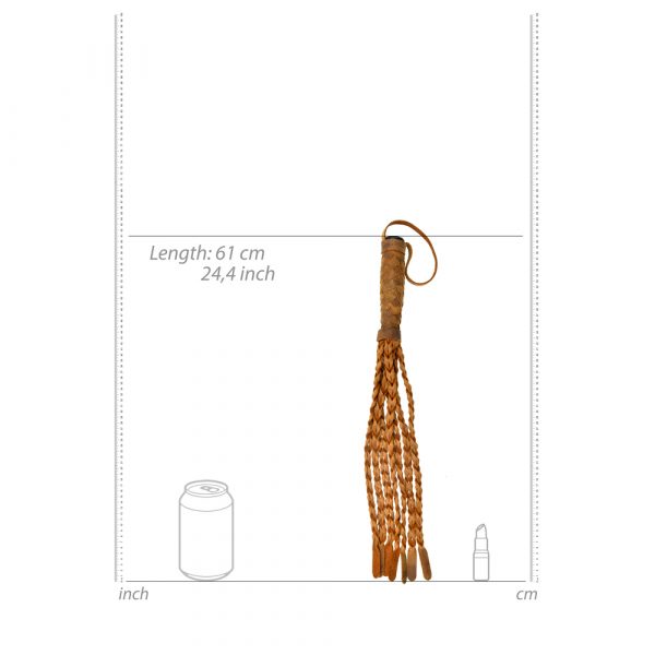 Pain Medieval Braided 15 Inch Italian Leather Whip - Image 3