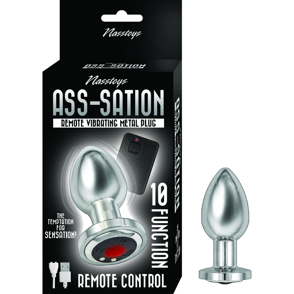 Ass Sation Remote Vibrating Butt Plug Silver - Image 4