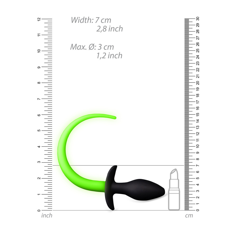 Glow In The Dark Puppy Tail Butt Plug - Image 2