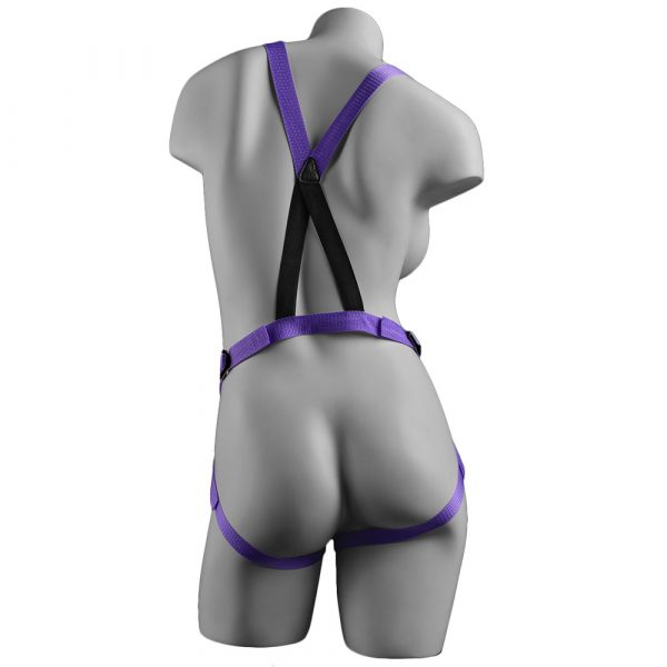 Dillio Strap On Suspender Harness With Silicone 7 Inch Purple Do - Image 2