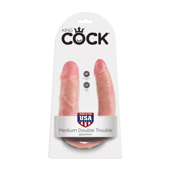 King Cock Medium Double Trouble Flesh Dildo - Image 4