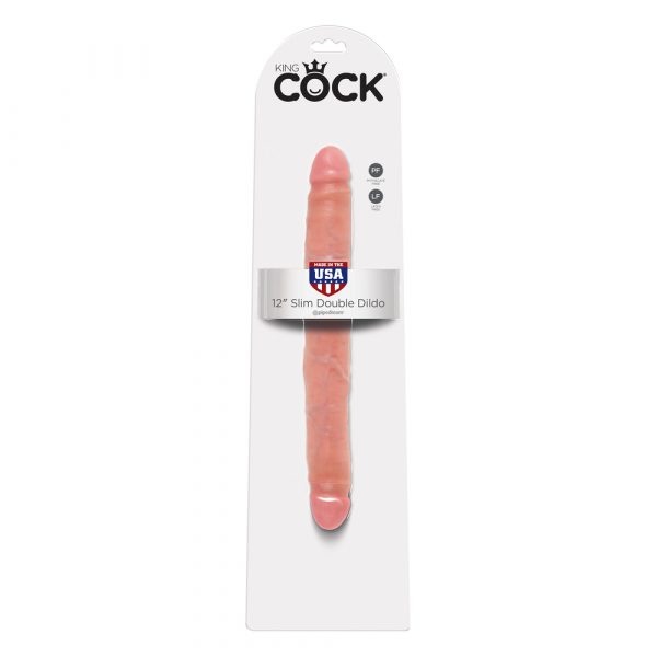 King Cock 12 Inch Slim Double Dildo Flesh - Image 4