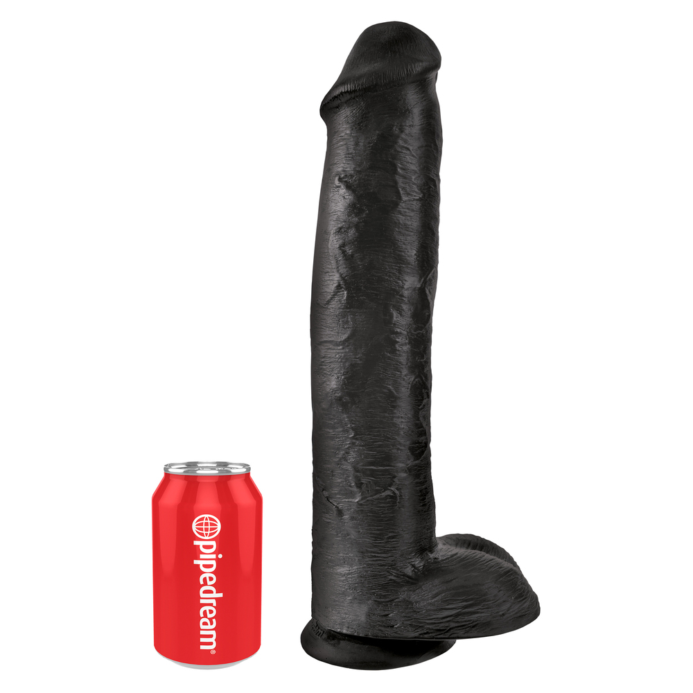 King Cock 15 Inch Cock with Balls Black - Image 2