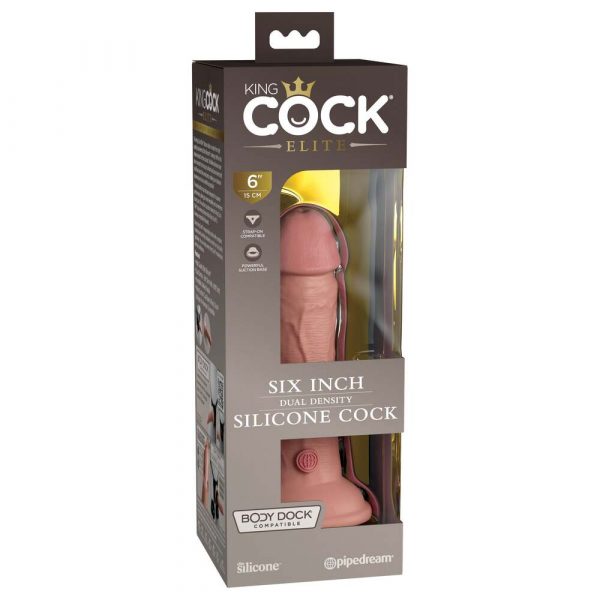 King Cock Elite 6 Inch Dual Density Dildo Caramel - Image 4