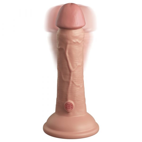 King Cock Elite 6 Inch Dual Density Vibrating Cock Flesh Pink - Image 2