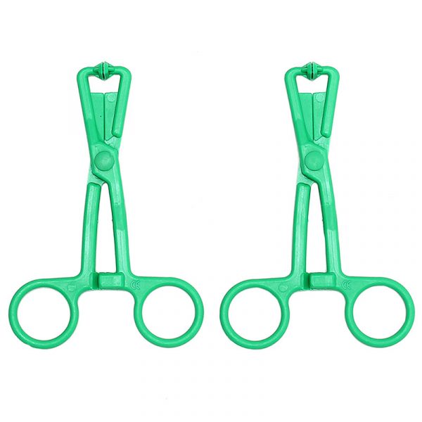 Green Scissor Nipple Clamps With Metal Chain - Image 2