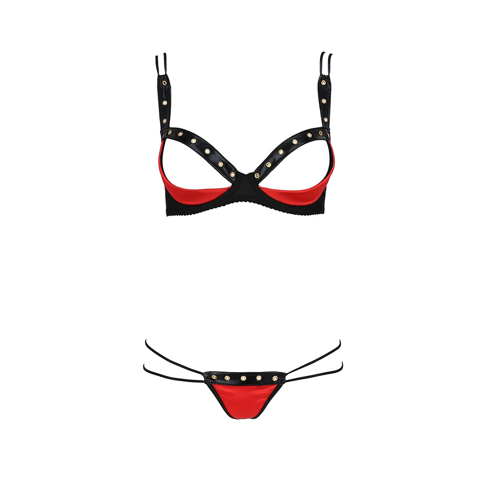 Passion Midori Red And Black Bra Set - Image 3