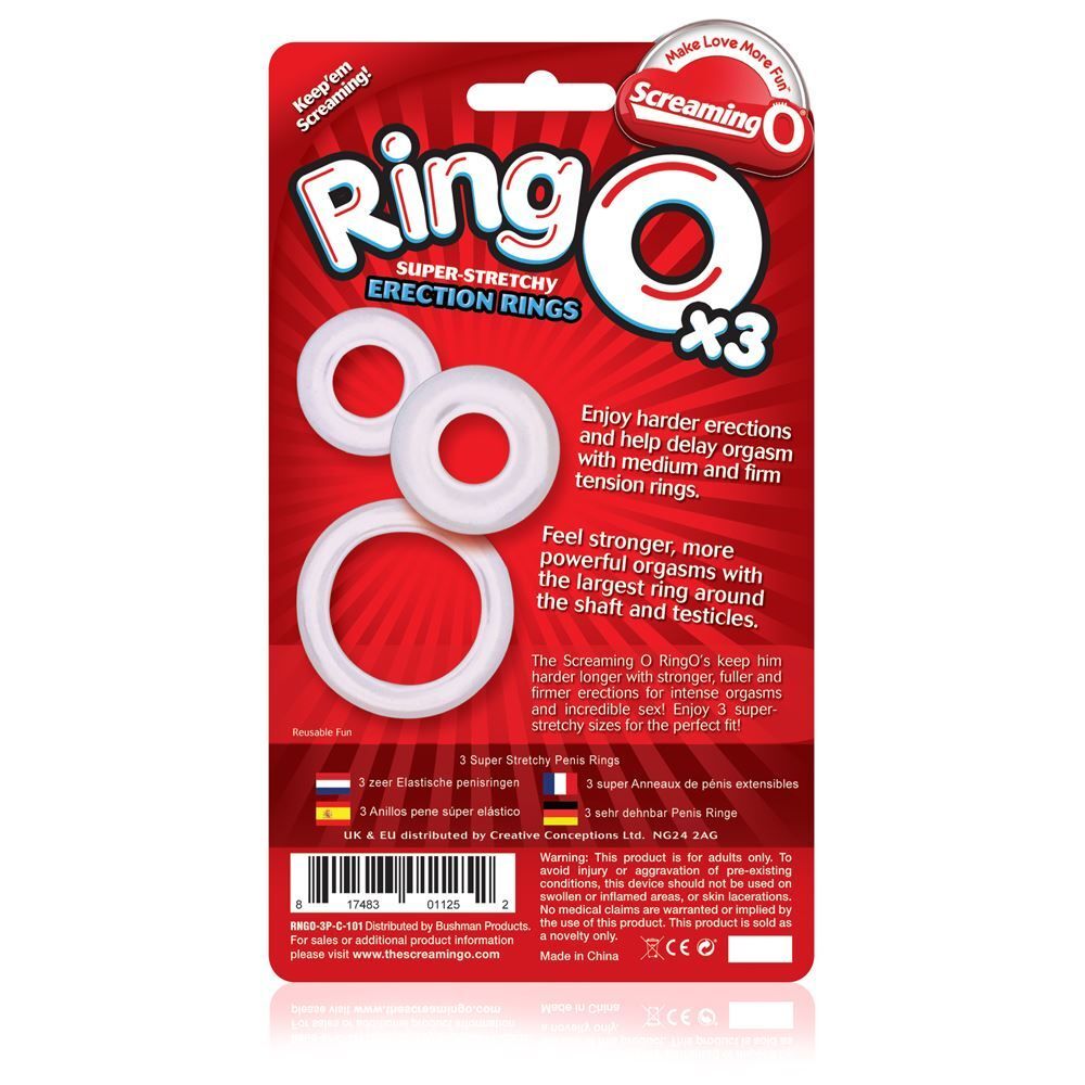 Screaming O RingO x3 Clear Cock Rings - Image 3