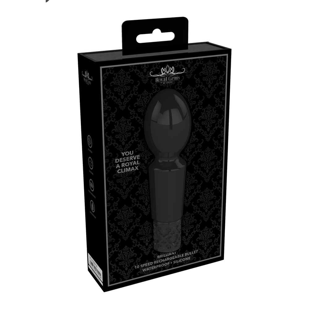 Royal Gems Brilliant Rechargeable Bullet Black - Image 3