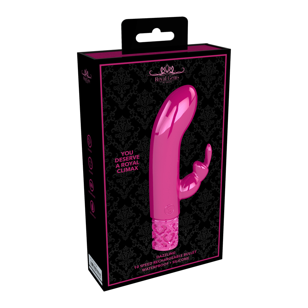 Royal Gems Dazzling Rechargeable Rabbit Bullet Pink - Image 4