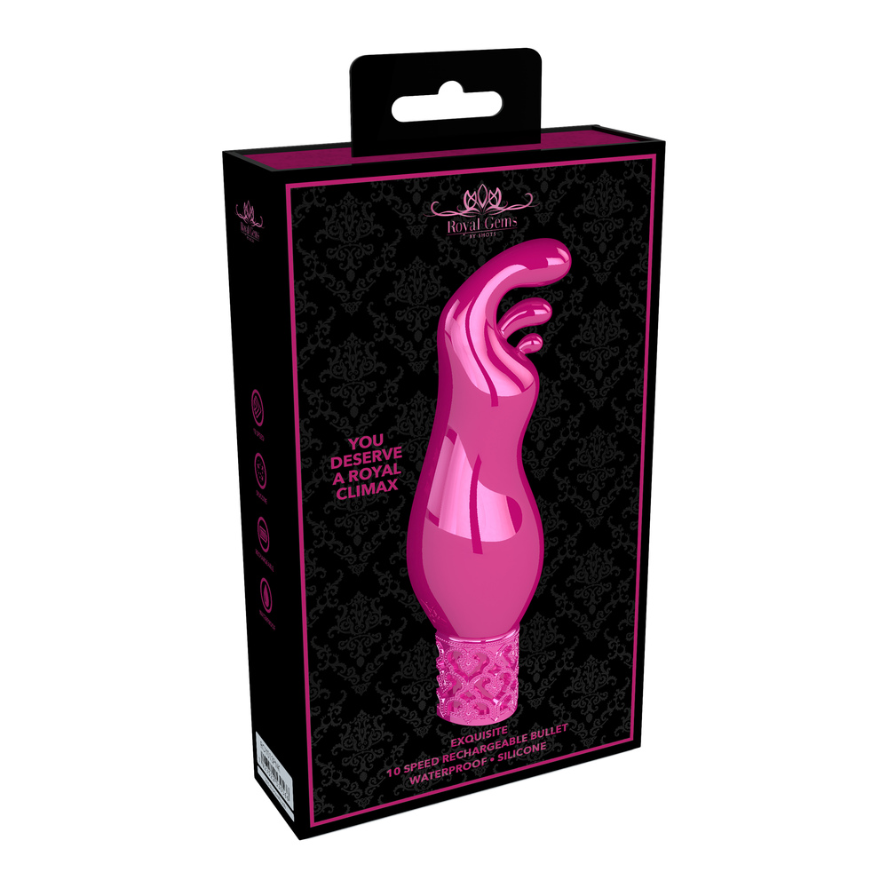 Royal Gems Exquisite Rechargeable Silicone Bullet Pink - Image 4