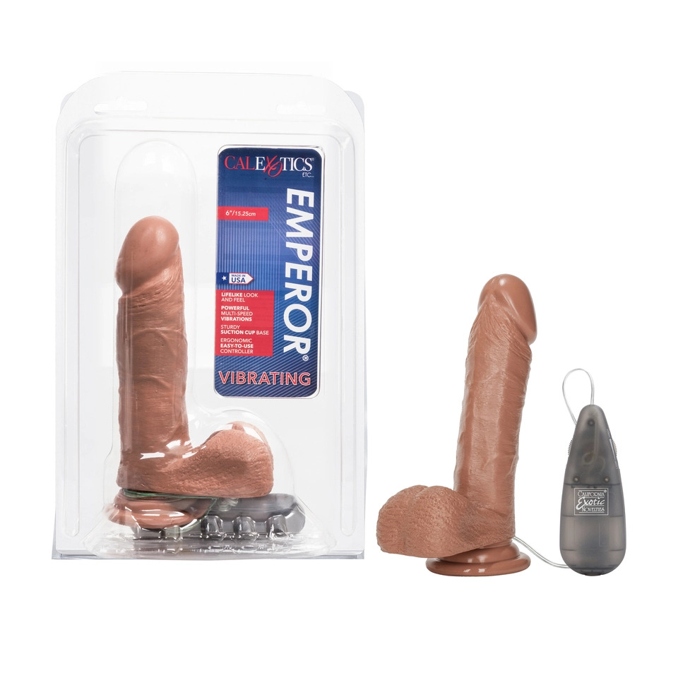 Emperor 6 Inch Life Like Vibrator Flesh Brown - Image 4