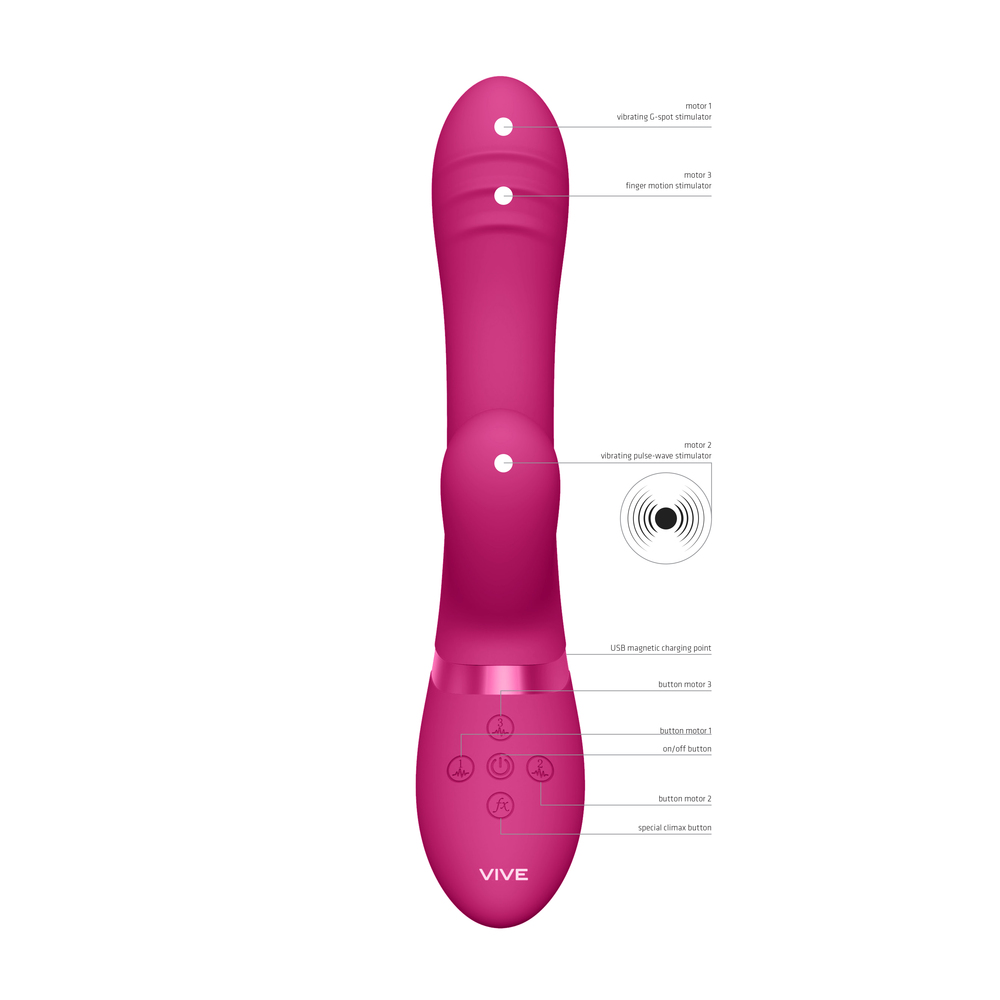 Vive Tani Finger Motion With Pulse Wave Vibrator Pink - Image 2