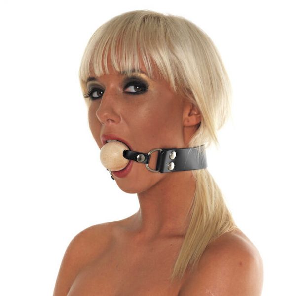 Leather Gag With Wooden Ball - Image 3